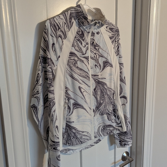Athleta Run With It Jacket - Marble Print - sz S - Picture 2 of 6